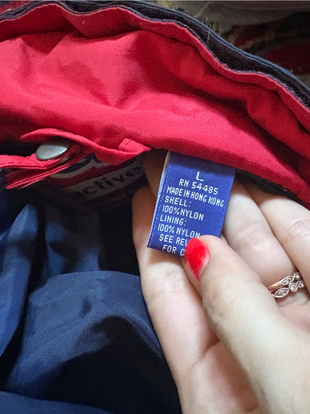 Vintage American Eagle Combo Vest /Men's Two-Tone Red and Navy Winter Jacket - Picture 7 of 8